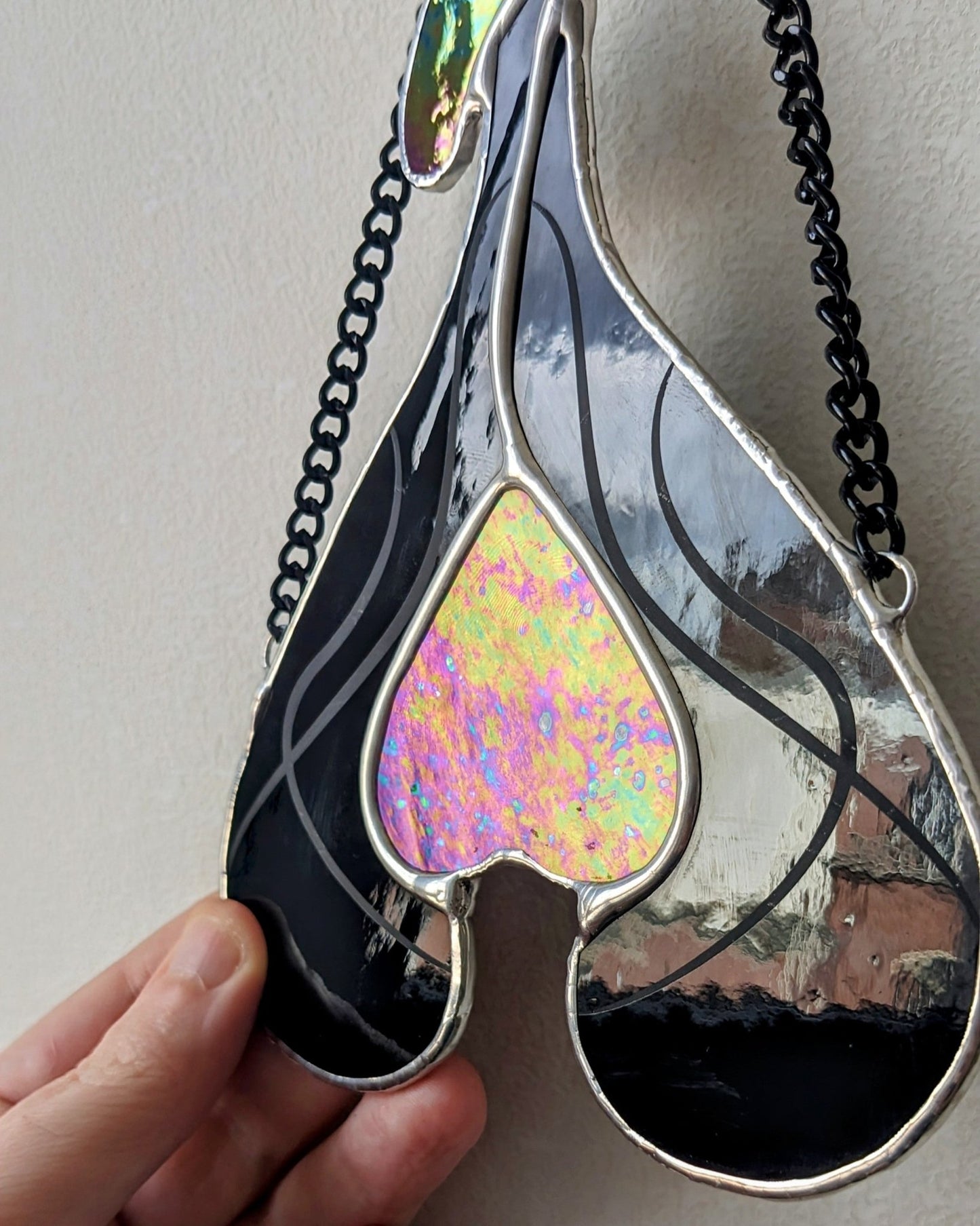 Clicli Noir et irisé - Gravé Art Deco - Tue Lamour